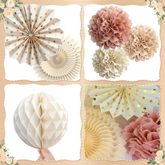 Champagne Gold Beige Fall Boho Party Decorations, Birthday Decorations for Women