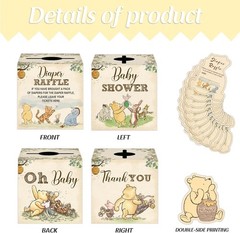 Winnie Baby Shower Decorations Set Diaper Raffle Box 50 Cards Winnie Pooh Boy…