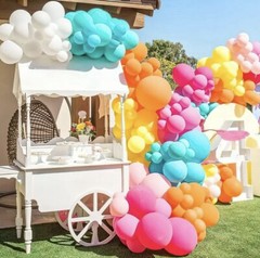 50pcs Vibrant Tropical Pool Party Balloons Set – Hot Pink, Orange