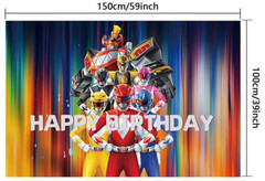 Power Rangers Polyester Banner/Backdrop Large 59″ x 39″