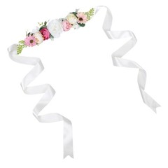 Vintage Inspired Floral Maternity Waistband Adjustable Flower Sash for Mom to Be