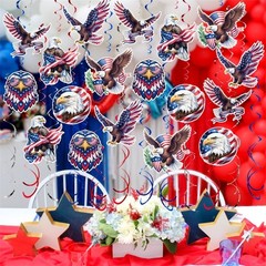Plastic And Paper Helical Hanging Decors Perfect For National Holiday Party