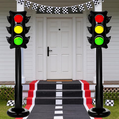 2Pcs 59Inch Jumbo PVC Stop Light Balloons Inflatable Traffic Light Balloons Race