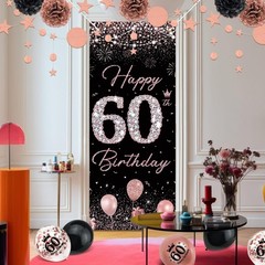 Versatile 60th Birthday Decorations – Rose Gold & Black Theme for Celebrations
