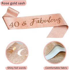 40Th Birthday Decorations for Her – 5Pcs Gifts Including 40Th Tiara Crown, Sa…
