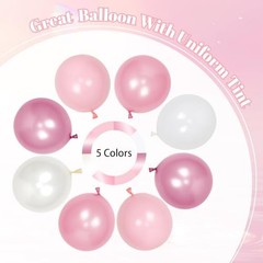 Pink Birthday Decorations with Pearl White Light Pearl Metallic Pink Foil