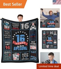 Funny Printed Flannel Throw Blanket – Best 16th Birthday Gift for Boys 60×50”