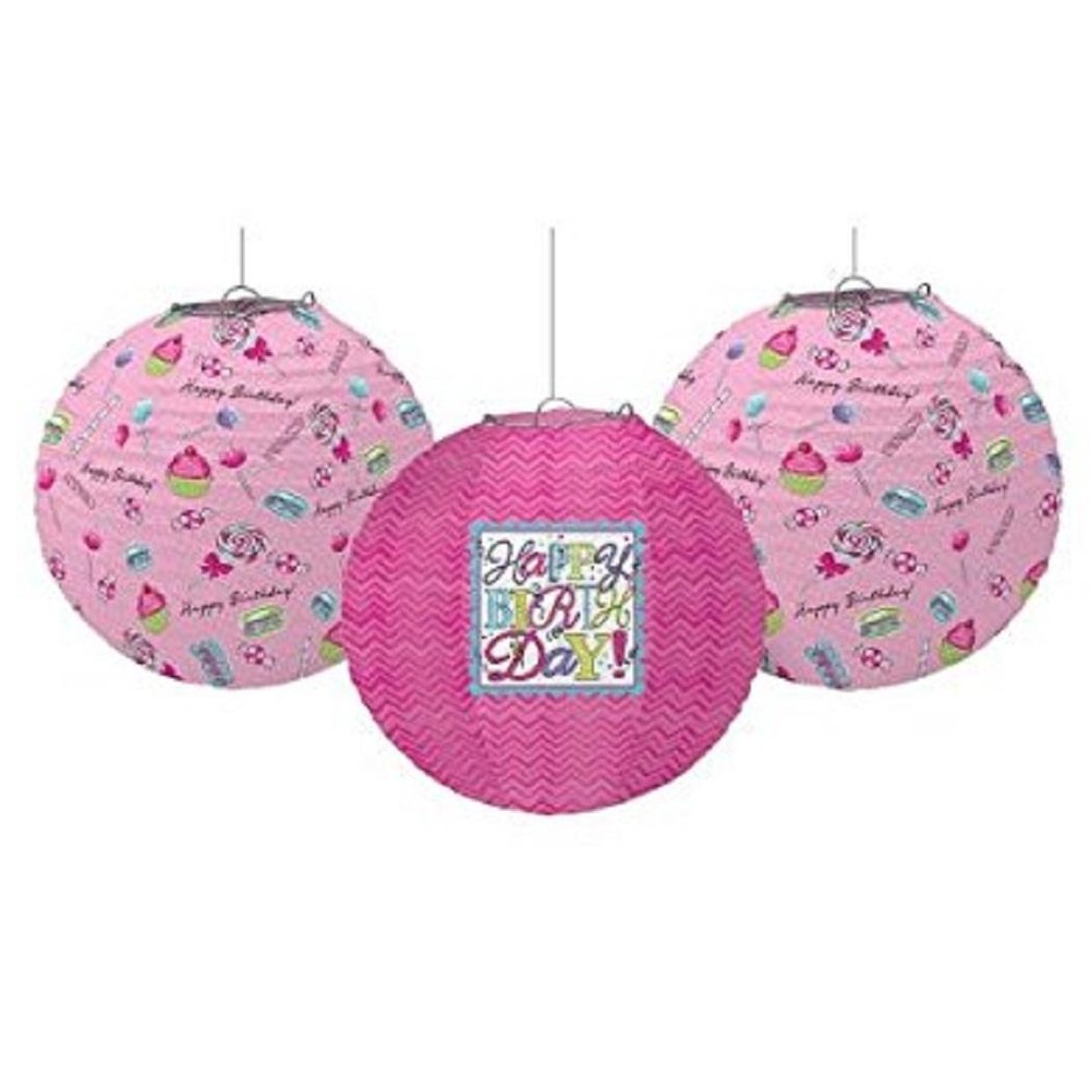 Sweet Party Cupcake Bright Modern Birthday Party Decoration Paper Lanterns