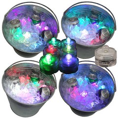 Holiday Party Beverage Ice Bucket Glow Lights LED Submersible 12 Color Changing