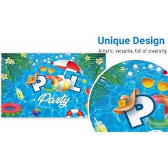 Funnytree Pool Party Themed Vinyl Backdrop Vibrant Colorful Banner 70.8″ x 43.3″