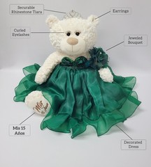 Large 20” Quinceañera Teddy Bear Centerpiece – Elegant Dress, Oversized Keeps…