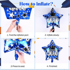 Blue Black Graduation Decorations 2026, Graduation Party Decorations Set with Cl