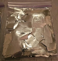 Silver & Blue Metallic Confetti Rectangle 1/2 lb each. 1 lb total. NEW!