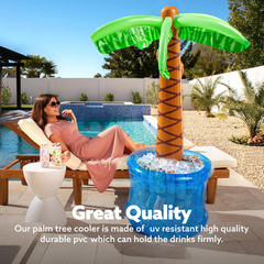 JOYIN 60″ Inflatable Palm Tree Cooler, Beach Theme Decor, Pool Party Decorations