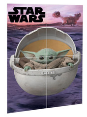 STAR WARS THE MANDALORIAN 6′ Scene Setter Photo Backdrop & Baby Yoda Balloon Set