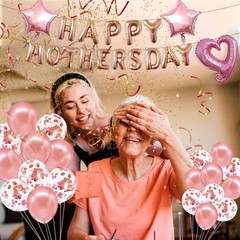 Mother’s Day Pink Balloon Pack with Rose Gold Accents