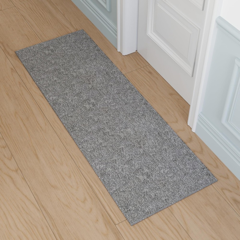 Ottomanson Door Mat Indoor Entryway Runner Rug – 1’8″ x 4’11» (Runner), Grey