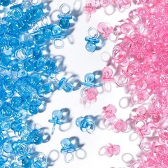 150 Mini Acrylic Pacifiers 0.86 Inch Bulk Pink and Blue for Gender Reveal Party