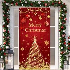 Christmas Tree Door Cover Christmas Door Decorations Christmas Door Banner Fr…