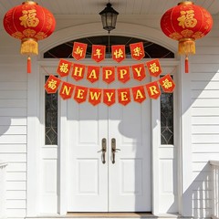 SEPGLITTER Chinese New Year Decorations, 2026 5.4 x 7.6 inches, Red Gold