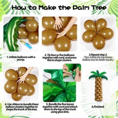 Palm Tree Balloons Set, Hawaiian Party Decorations with Green Tree Leaves Foi…