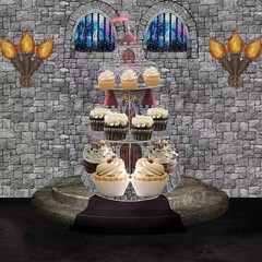 Medieval Castle Cupcake Stand Medieval Knight Birthday Party Decorations 3 Tiere