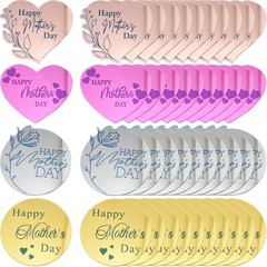 40Pcs Happy Mother’s Day Cupcake Topper Acrylic Cake Disc Heart Round Cake To…