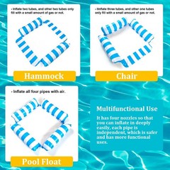 New Best 4 Pack Inflatable Pool Floats Adult Float Rafts Water Hammock with Cup