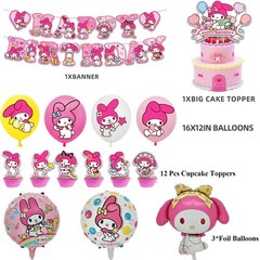 Melody Birthday Party Decorations, Kawaii Cartoon Party Supplies with Banner,…