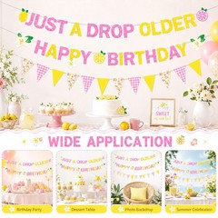 3PCS Lemon Party Decorations Lemonade Floral Happy Birthday Just A Drop Older…