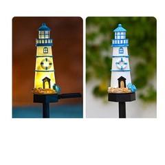 Energy Saving Solar Garden Lighthouse Light Waterproof LED Outdoor Decor