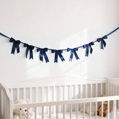 Bow Garland Banner – 10Pcs Pre-Strung Satin Bows for Baby Shower, Birthday, Brid