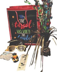 Graduation Bundle: Centerpiece, Confetti, Glasses, Stickers, Toy Duck, And Bag