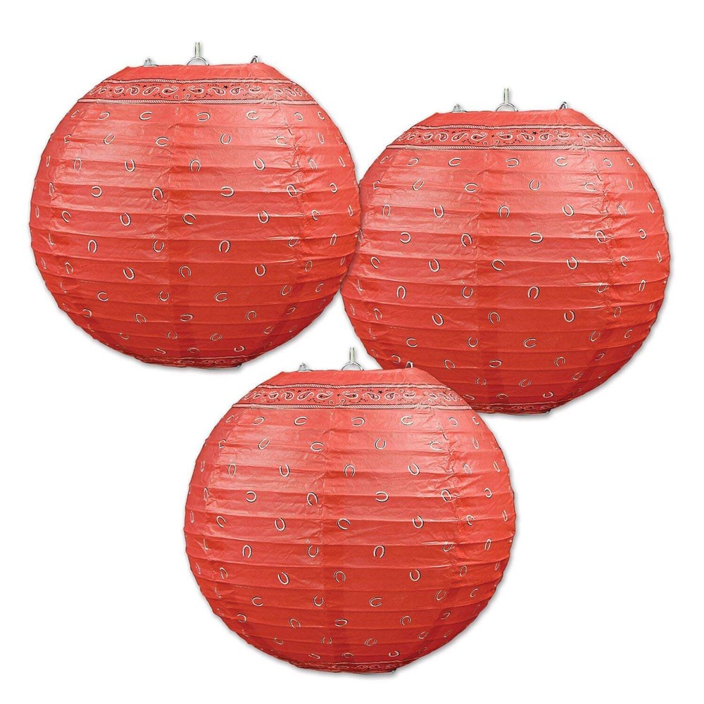 Beistle Bandana Paper Lanterns – Western | Party Supply | Decoration