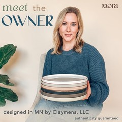 MORA Ceramic Flat Dinner Plates Set of 6, 10.5 in Large, Assorted Neutrals