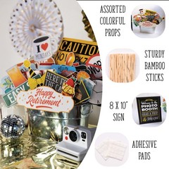 Retirement Photo Booth Props – 41-pc Photobooth Kit with 8 x 10-Inch Sign, 60…