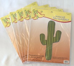 5 Hallmark Party Express Cactus Jointed Wall Decoration Desert Southwest Theme