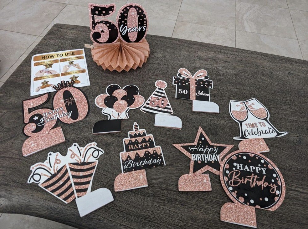 50 Years Birthday Table centerpieces