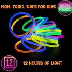 Glow Sticks Party Supplies – Neon Glow Bracelets & Necklaces, Pack of 100
