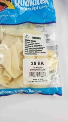 Qualatex 11″ Diamond Clear Latex Balloons – 100 Count Total (4x 25 Packs)