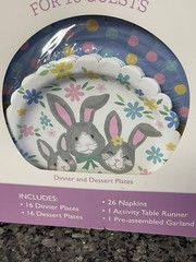 60 Piece Easter Table Kit For 16 Guests/Easter Garland And Activity Table Runner