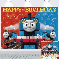 Thomas Train Party Decorations Backdrop Banner Poster Vinyl Birthday Gift