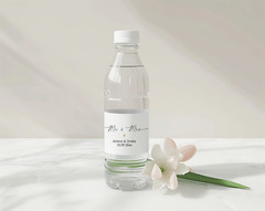 Mr and Mrs Wedding Water Bottle Label, Minimalist Wedding Welcome Stickers