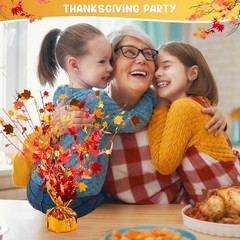 3 Pcs Fall Centerpieces for Tables Fall Thanksgiving Halloween Maple Leaves O…
