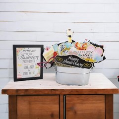 Anniversary Photo Booth Props – 41-pc Photobooth Kit with 8 x 10-Inch Sign, 6…