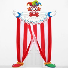 3Pcs Halloween Circus Carnival Party Decorations Clown Party Door Banner Backdro
