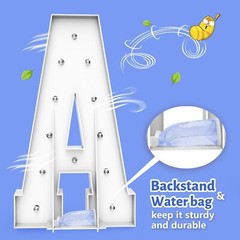 4FT Marquee Light Up Letters – Cool White Light Up Letters K with Fixed Water…