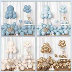 153pcs Dusty Blue Balloon Garland Arch Kit, Different Sizes 18 12 10 5 inch B…