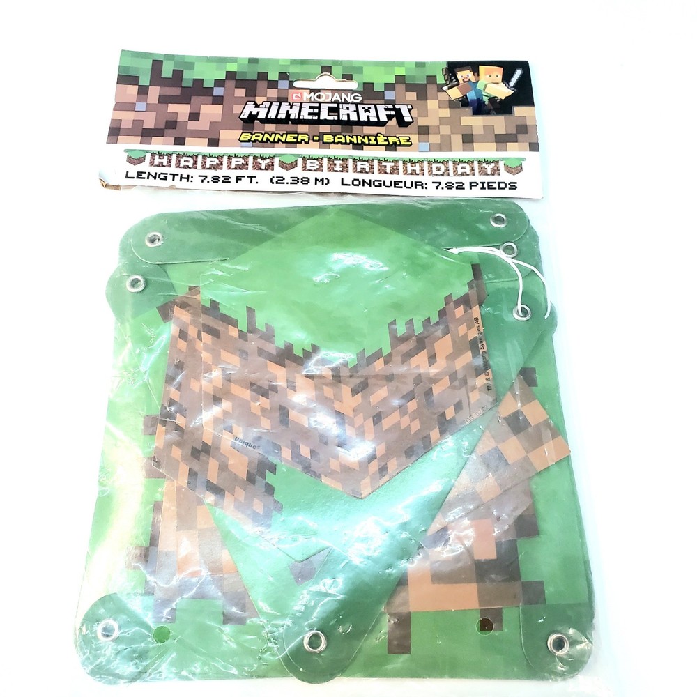New In Package MINECRAFT «HAPPY BIRTHDAY» Banner 7.82 FT.