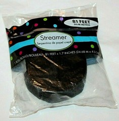 Amscan Paper Crepe Jet Black Streamer – 81 ft – 1 Roll